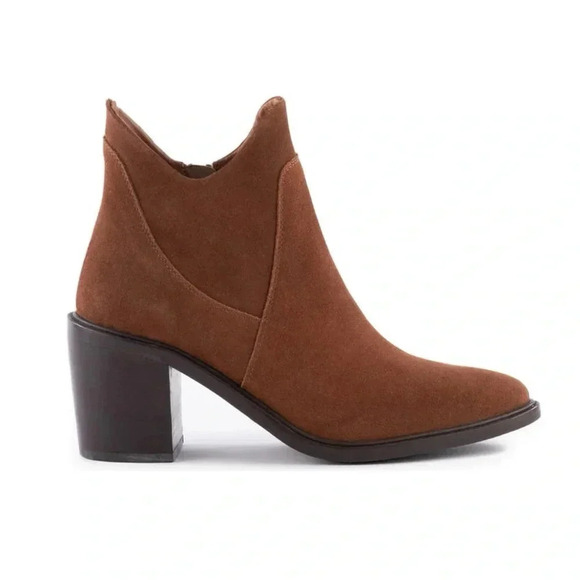 New Seychelles Pretty Little Bird Suede Cognac Brown Boots Fashion Booties Sz 8 - Picture 3 of 16